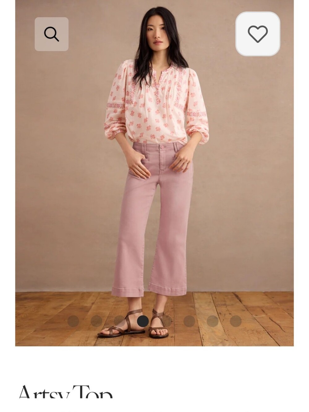 CAbi Pink Floral Pintuck Blouse - Picture 3 of 10